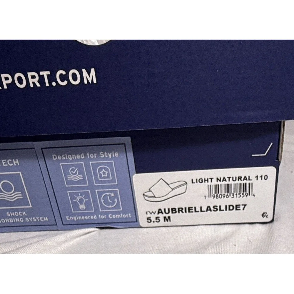 NEW NIB Rockport Aubriella Slides Womens Comfort Sandals Size 5.5 shoes Natural